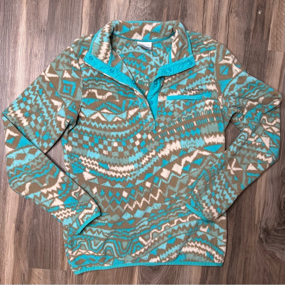 Columbia Patterned Fleece Pullover - image 1